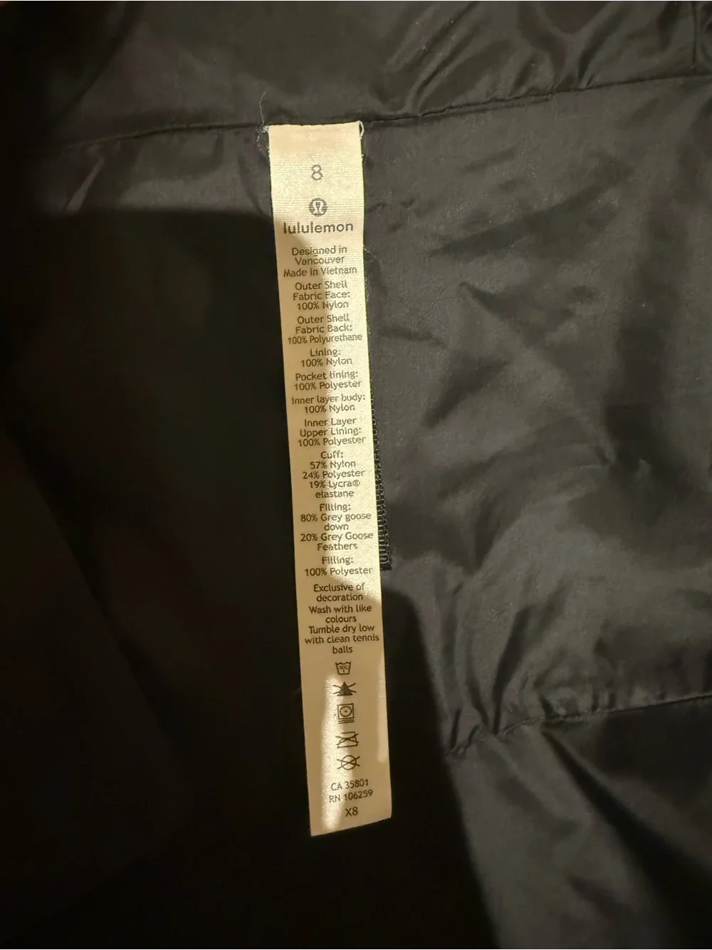 Lululemon 2-in-1 Black Rain Shell and Puffer Insert Jacket - Picture 6 of 6